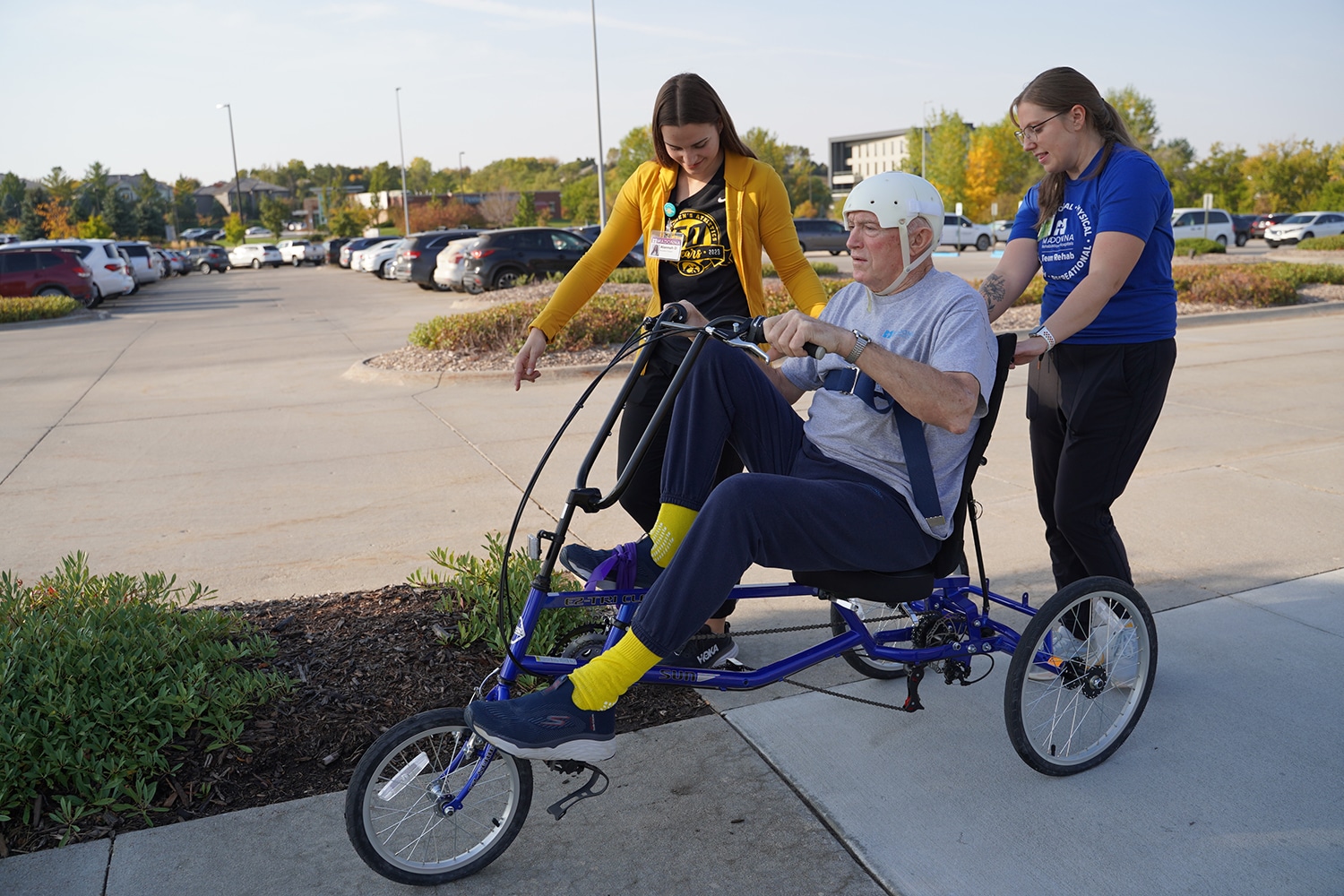 Brain trauma survivor bikes his way back to health at Madonna